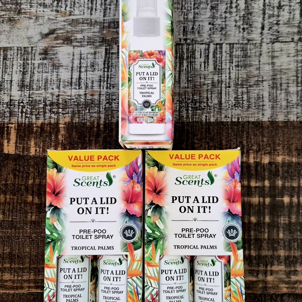 Great Scents Put A Lid On It! Pre Poo Toilet Spray ~ 3 Pkgs - 6 Bottles ~ BNIB